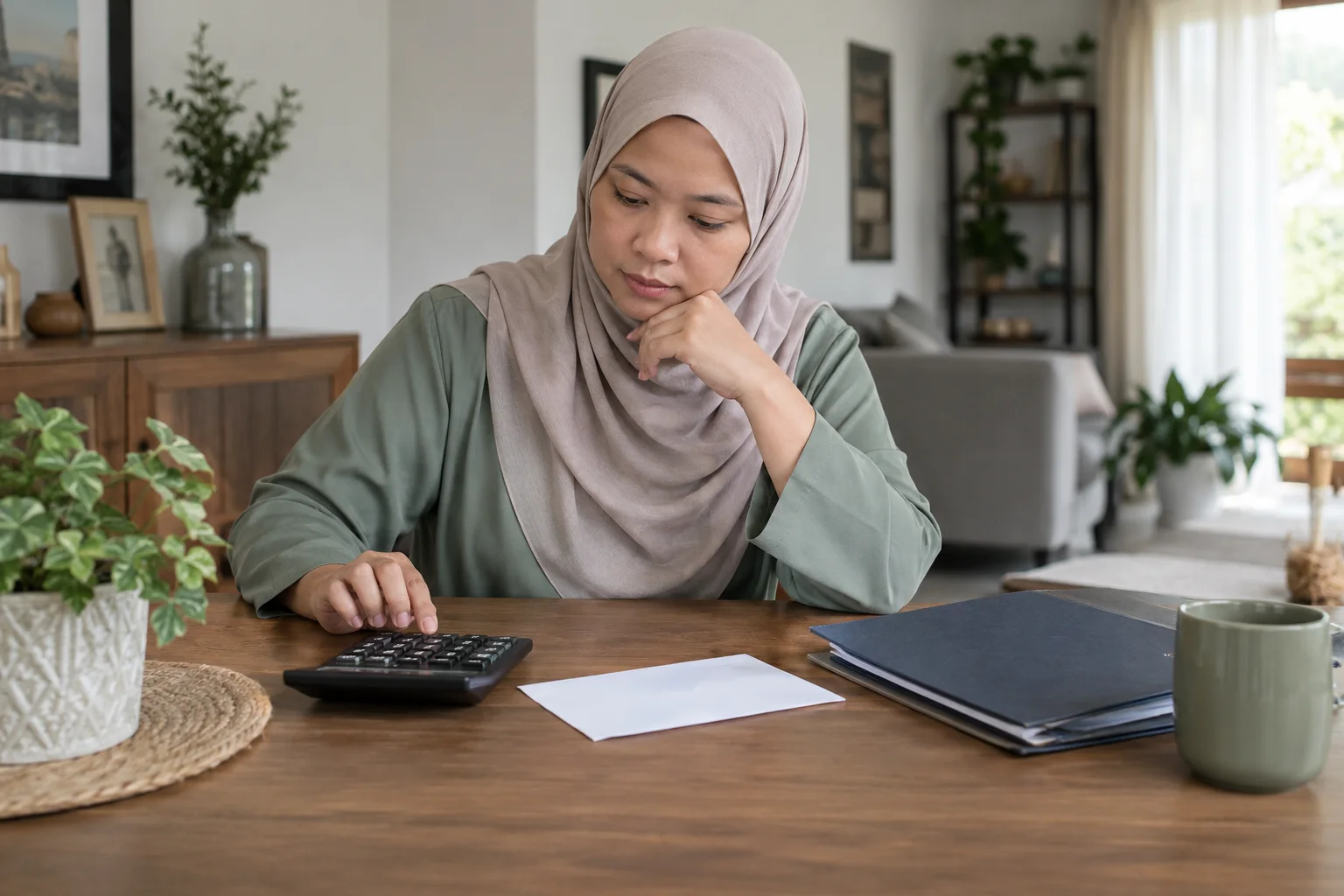 Ilustrasi wanita merancang bayaran caruman seterusnya