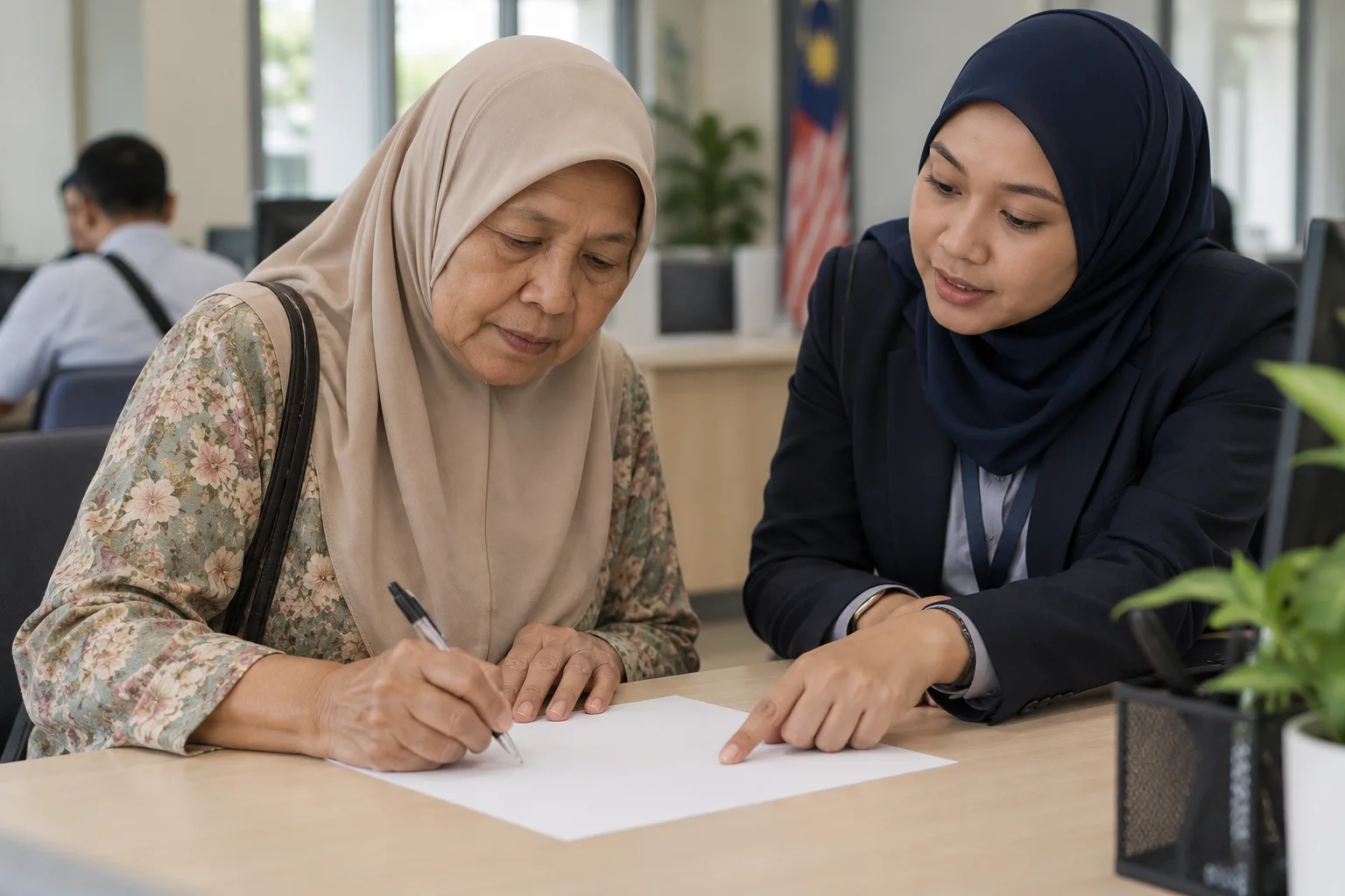 Ilustrasi urusan kemas kini tandatangan